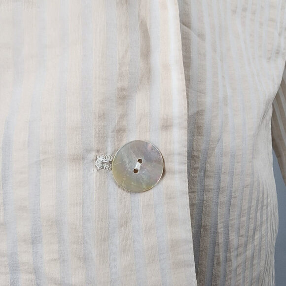 OSKA Cream Sheer Cotton Silk Button Up Blazer Size M/L - Picture 3 of 10